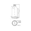50 ml brown glass bottle - technical drawing